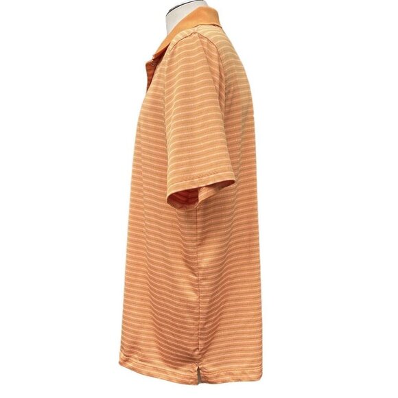 PAGE & TUTTLE Cool Swing Golf Polo Men's‎ Size XL Orange Stripe Moisture Wicking - Picture 3 of 11